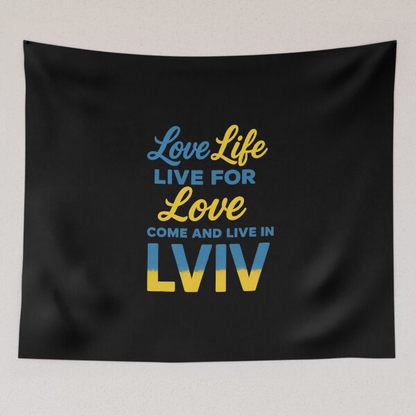 Item preview, Love Life, Live for Love – Lviv Ukraine Inspired Typography Art designed and sold by Tender Flower Clothing.