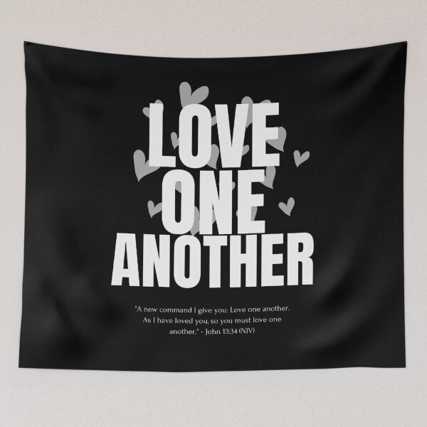 Item preview, Love One Another – John 13:34 Scripture Typography | Bold Christian Quote Design with Hearts | Minimalist Faith Verse designed and sold by astersgraphics.