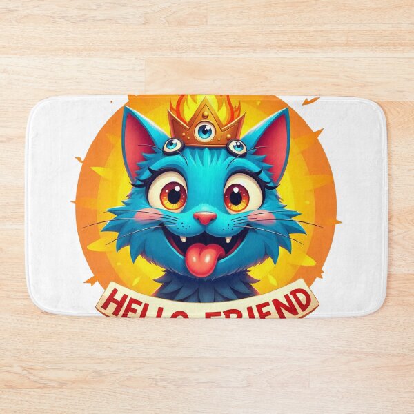 Item preview, K-Pop Cat – Hello Friend (Cute Blue Kitty Design) designed and sold by ArtByRahim.