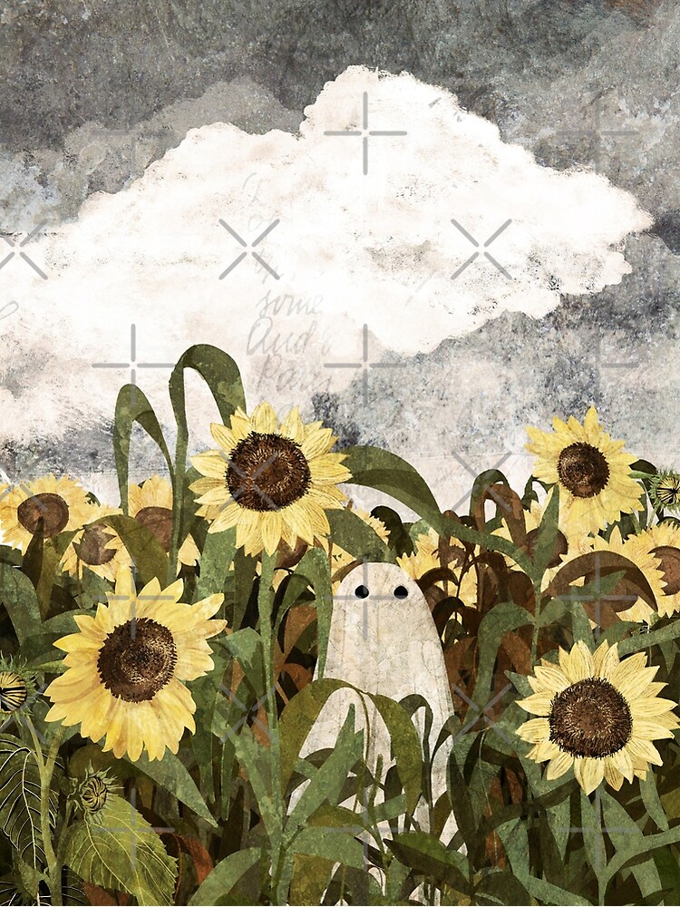 Thumbnail 2 of 2, Postcard, There's A Ghost in the Sunflower Field Again... designed and sold by katherineblower.