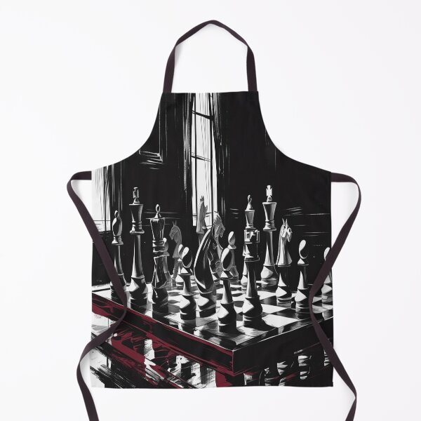 Item preview, Lifestyle Hub: Noir Academia Chess Game With Dark Red Wine Stain - BW designed and sold by M&M Lifestyle Hub.