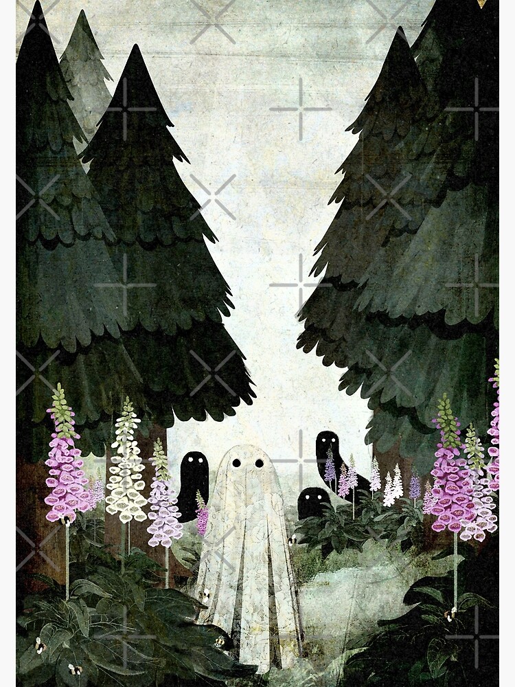 Thumbnail 2 of 2, Postcard, Foxglove Ghosts designed and sold by katherineblower.
