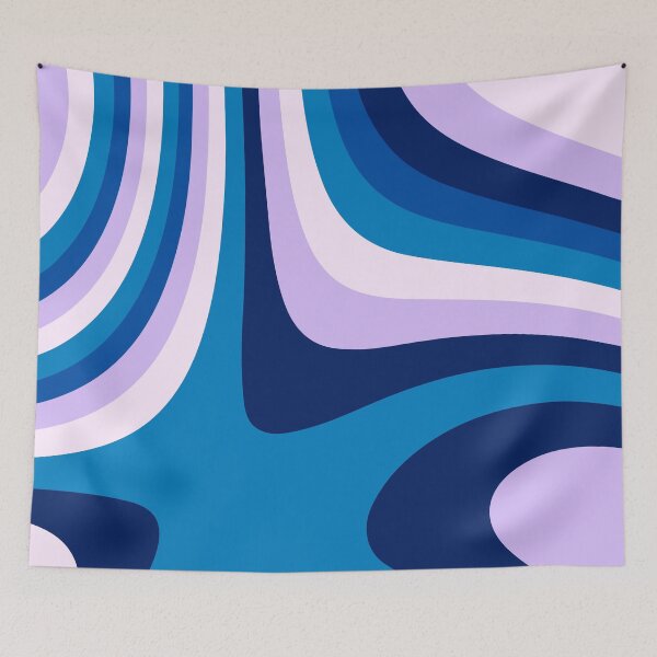 Item preview, Blue and Pink Abstract Groovy Stripes designed and sold by patternsoup.