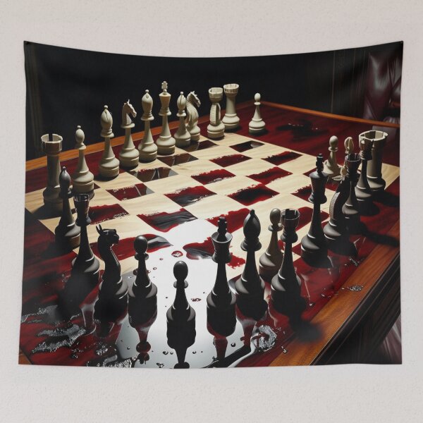 Item preview, Lifestyle Hub: Noir Academia Chess Game With Red Wine Stain designed and sold by M&M Lifestyle Hub.