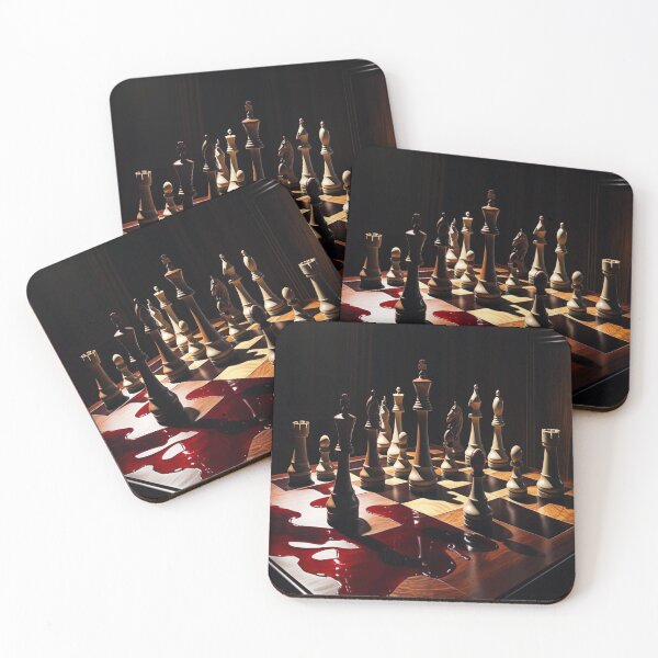Item preview, Lifestyle Hub: Noir Academia Chess Game With Red Wine Stain designed and sold by M&M Lifestyle Hub.