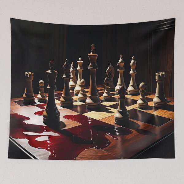 Item preview, Lifestyle Hub: Noir Academia Chess Game With Red Wine Stain designed and sold by M&M Lifestyle Hub.