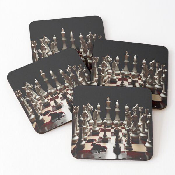 Item preview, Lifestyle Hub: Noir Academia Chess Game With Red Wine Stain designed and sold by M&M Lifestyle Hub.
