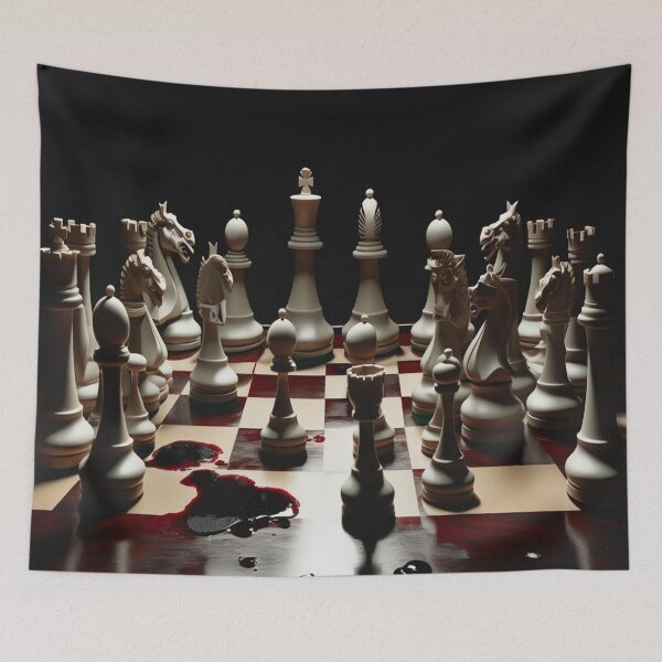 Item preview, Lifestyle Hub: Noir Academia Chess Game With Red Wine Stain designed and sold by M&M Lifestyle Hub.