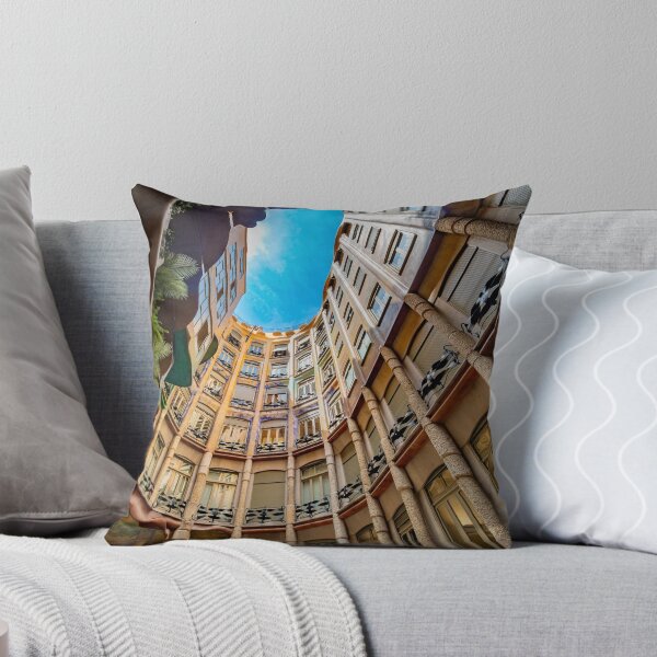 Item preview, Looking up inside Casa Milà’s colourful courtyard designed and sold by bailey-cooper.