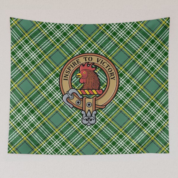 Item preview, Clan Currie Rooster Crest over Tartan designed and sold by sifis.