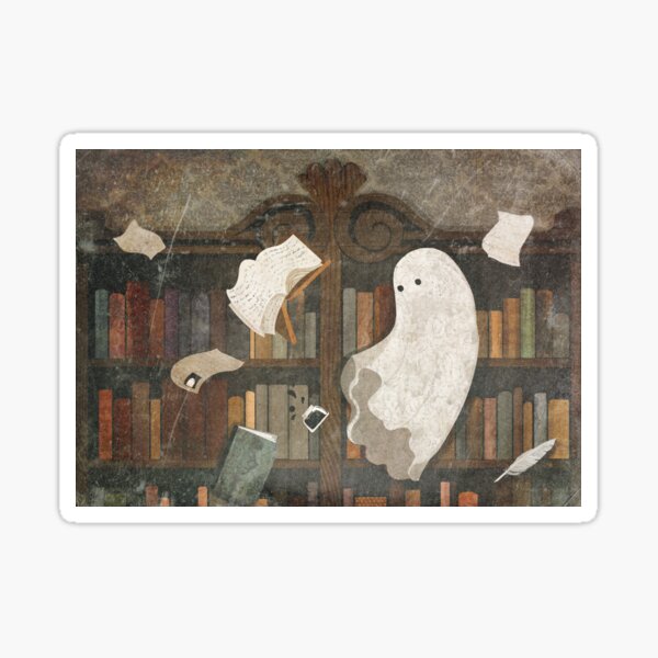 Aperçu de l'œuvre Il y a encore un esprit frappeur dans la bibliothèque... créée et vendue par katherineblower.