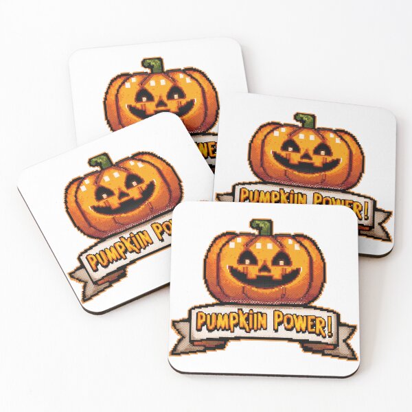 Item preview, Pixel Art "Pumpkin Power!" Jack-o'-Lantern Banner Design designed and sold by BBackdesign.