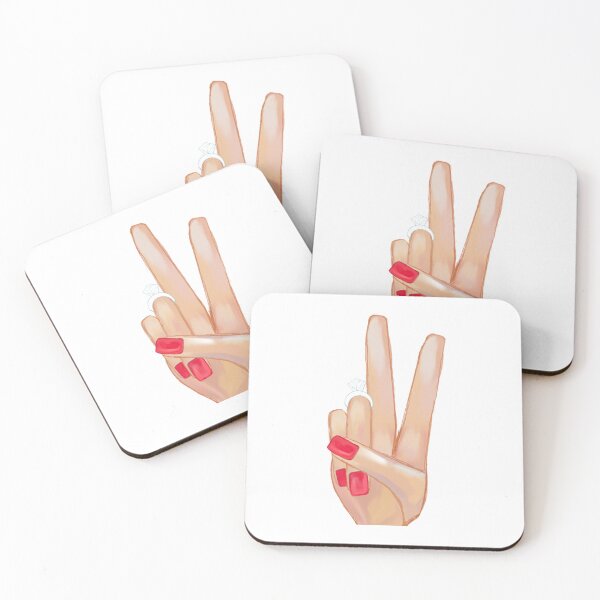 Item preview, Red Hand Painted Peace Sign Hand Sign designed and sold by audsandendsart.