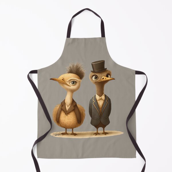 Item preview, Elegant Ostriches with Hats | Funny Anthropomorphic Illustration designed and sold by DakotaPoppin.