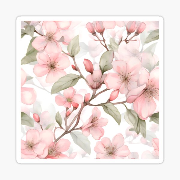 Item preview, Pretty Pink Apple Blossoms designed and sold by WatercolorLane.