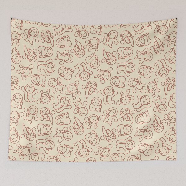 Item preview, Line Art Animal Friends in Space - b76e5c designed and sold by knitetgantt.