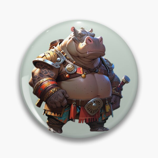 Item preview, Hippo Tribal Chief | Jungle Warrior Boss | Moodimals Collection designed and sold by Simple Nature Studio.