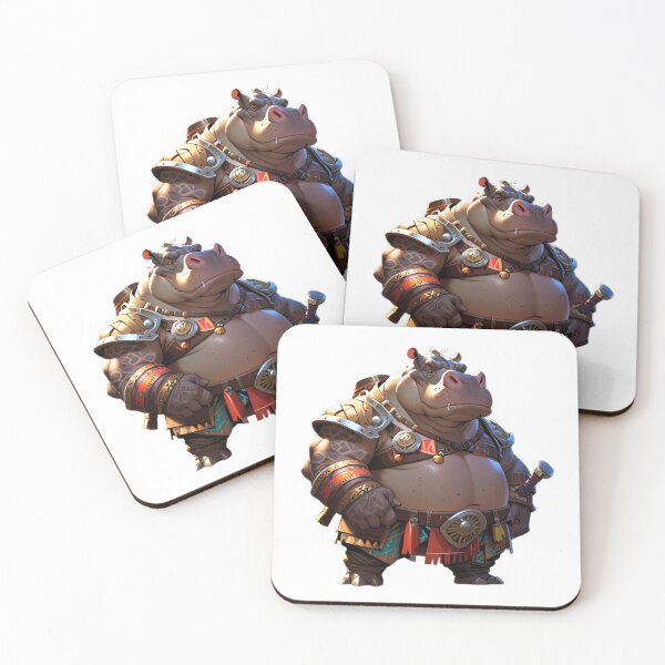 Item preview, Hippo Tribal Chief | Jungle Warrior Boss | Moodimals Collection designed and sold by Simple Nature Studio.