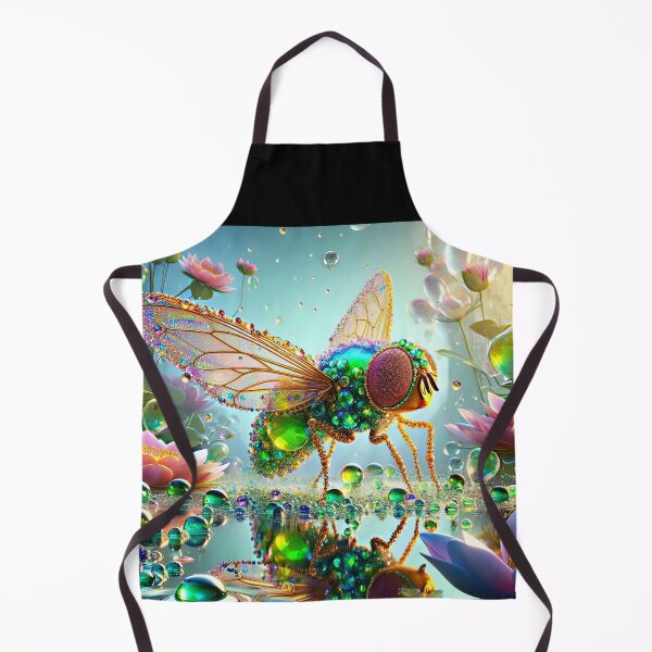 Item preview, Peridot Fly over the Lily Lake – Fantasy Insect Beauty designed and sold by EmeraldeaArt.
