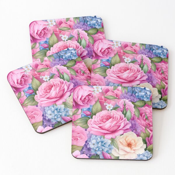Item preview, Bright Pastel Roses and Peony designed and sold by WatercolorLane.