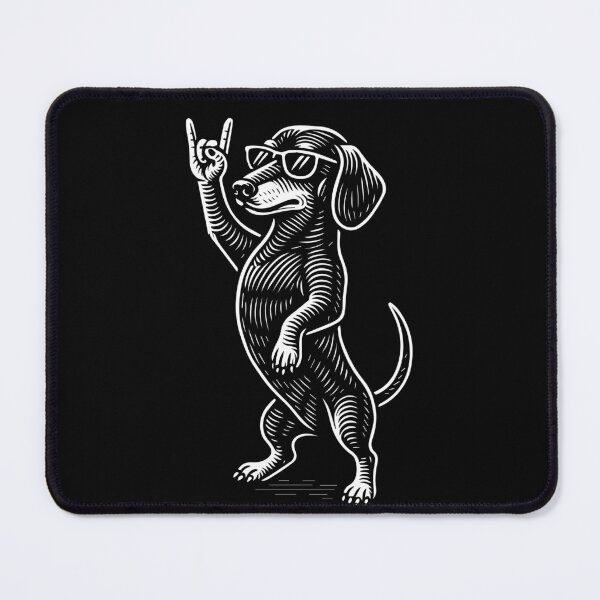 Item preview, Rock Musik Funny Heavy Metal Retro Dachshund designed and sold by LuminOrb.