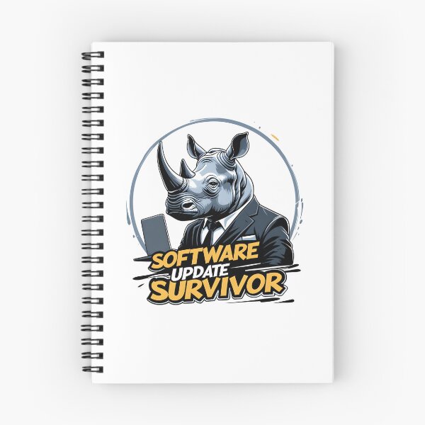 Item preview, Software Update Survivor Rhino Business Humor designed and sold by FoxyJags.