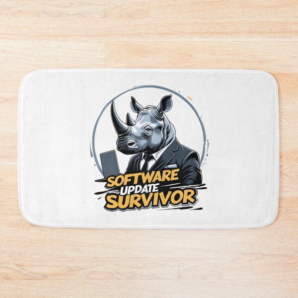 Item preview, Software Update Survivor Rhino Business Humor designed and sold by FoxyJags.