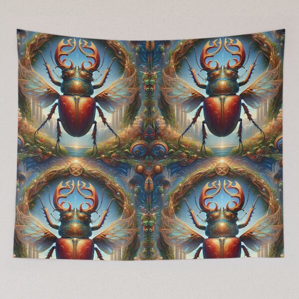 Item preview, Spirit of the Stag Beetle – Floral Wings Unfurled designed and sold by EmeraldeaArt.
