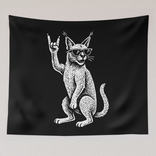 Item preview, Metal Music Rock Musik Lynx Funny Retro Rock Vibes designed and sold by LuminOrb.