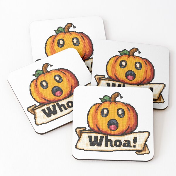 Item preview, Pixel Art Surprised Pumpkin "Whoa!" Banner Design designed and sold by BBackdesign.