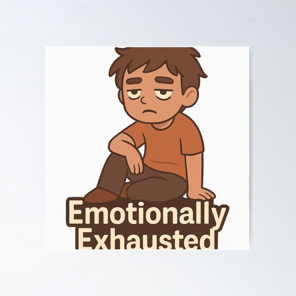 Item preview, Emotionally Exhausted - Tired Cartoon Character designed and sold by matari63.