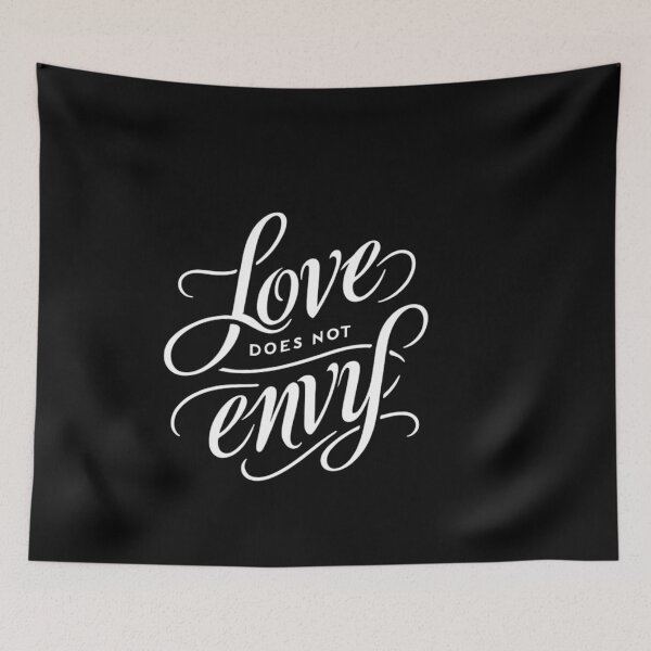 Item preview, Love Does Not Envy – 1 Corinthians 13:4 Christian Scripture Art designed and sold by astersgraphics.