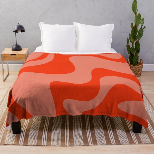 Item preview, Groovy Retro Liquid Swirl Abstract Pattern 2 in Bold Double Orange designed and sold by kierkegaard.