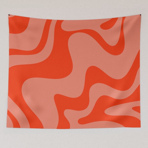 Item preview, Groovy Retro Liquid Swirl Abstract Pattern 2 in Bold Double Orange designed and sold by kierkegaard.
