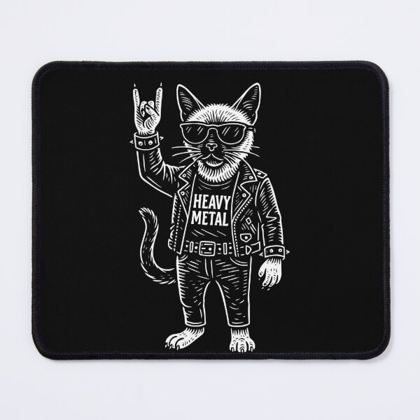 Item preview, Heavy Metal Siamese cat Rock Music Funny Humor designed and sold by LuminOrb.