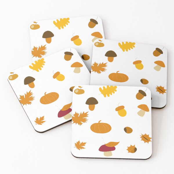 Item preview, Autumn pattern, mushrooms, chestnuts, leaves designed and sold by The Ink Nest..