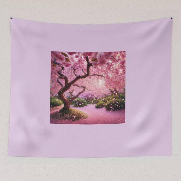Item preview,  SERENE PATH LINED CHERRY BLOSSOM TREES designed and sold by Catalina Kate.