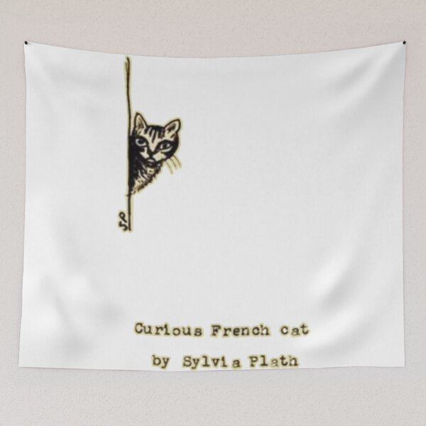 Item preview, Curious French Cat, illustration by Sylvia Plath designed and sold by Oqueartecura.