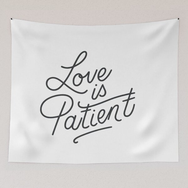 Item preview, Love is Patient – 1 Corinthians 13:4 Scripture Typography Design designed and sold by astersgraphics.
