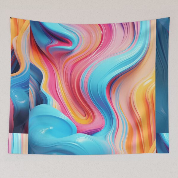 Item preview, Vivid Abstract Fluid Art – Colorful Swirl Wall Decor, Dopamine Decor designed and sold by zevorgue.