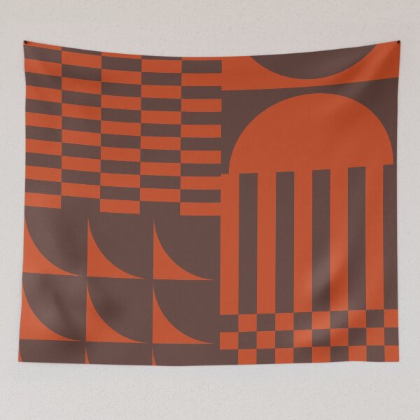 Item preview, Checkerboard and Geometric Shapes Abstract 9 in Royal Brown Pastel Dark Red designed and sold by nineFlorals.