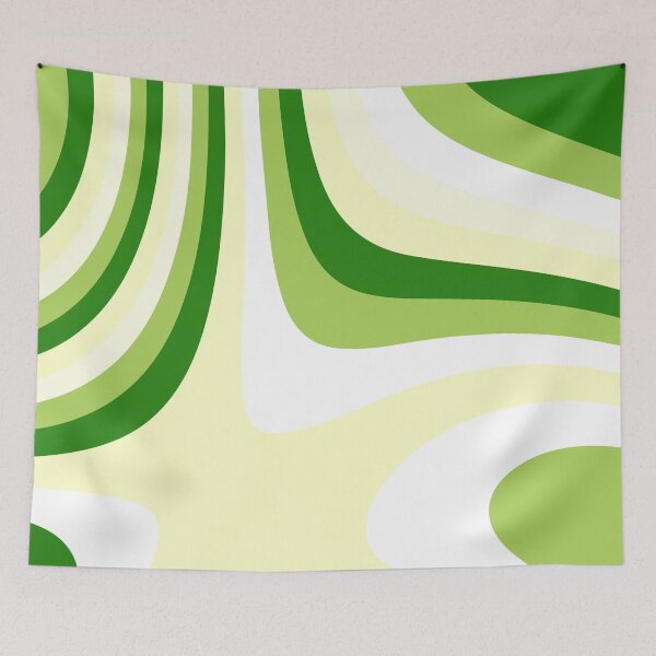 Item preview, Green and Yellow Abstract Groovy Stripes designed and sold by patternsoup.