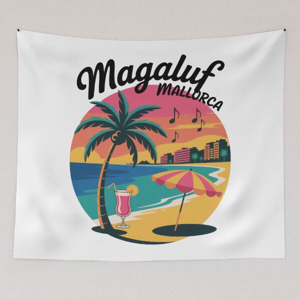 Item preview, Magaluf Mallorca Sunset – Beach Party Retro Vintage Design designed and sold by pod24.