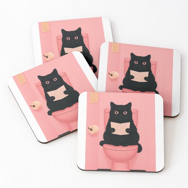 Item preview, Cat at the toilet  designed and sold by Silverluuna.