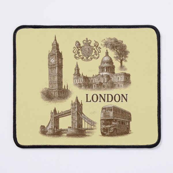 Item preview, Vintage London Landmarks Sketch – Sepia Ink Illustration designed and sold by Tender Flower Clothing.