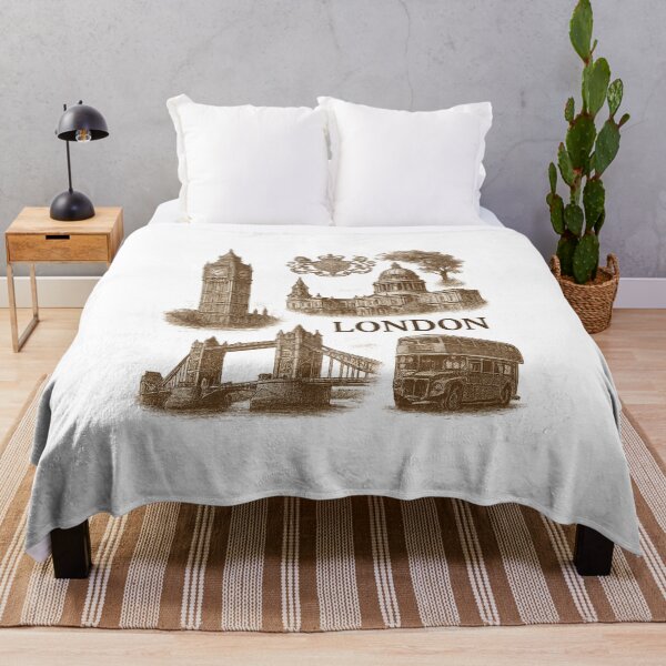 Item preview, Vintage London Landmarks Sketch – Sepia Ink Illustration designed and sold by Tender Flower Clothing.