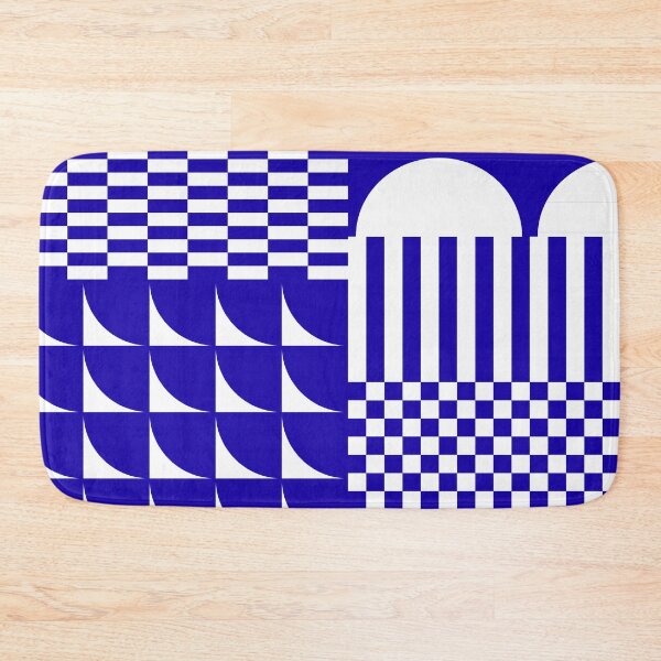 Item preview, Checkerboard and Geometric Shapes Abstract 11 in Sapphine Blue designed and sold by nineFlorals.