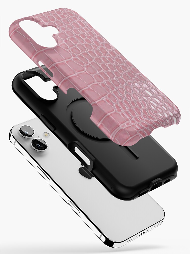 Pink Crocodile Leather Aesthetic iPhone Case