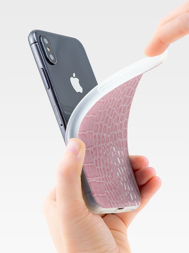 Pink Crocodile Leather Aesthetic iPhone Case