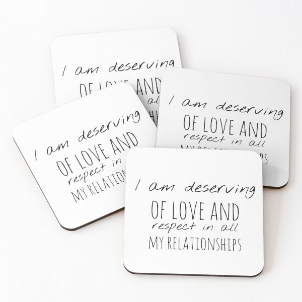 Item preview, I Am Deserving of Love and Respect – Affirmation – Self-Worth Typography Design designed and sold by Camila  Ardila.